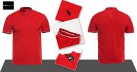 polo paris ralph lauren hommes tee shirt detail cotton five red